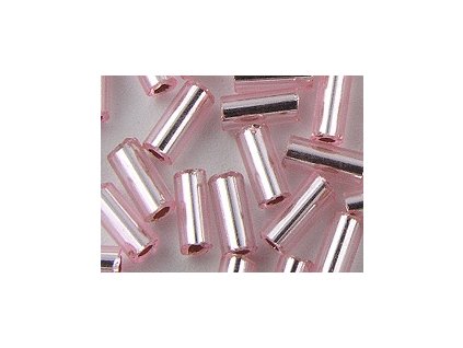 Bugles 5mm - Light pink - Silver line