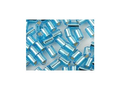 Bugles 2mm - Aqua - Silver line