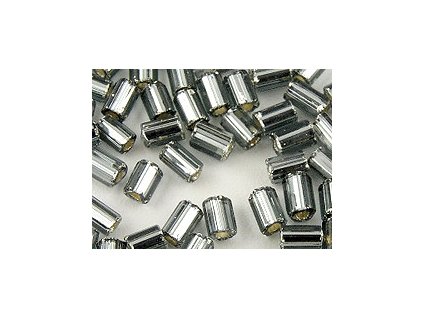 Trubičky 2mm - Černá Diamant - Stříbrná průtah