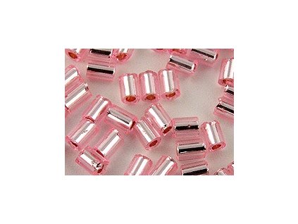 Bugles 2mm - Light pink - Silver line