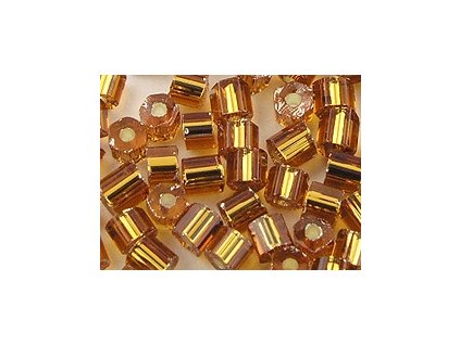 Trubičky 2mm - Topaz - Zlatá průtah