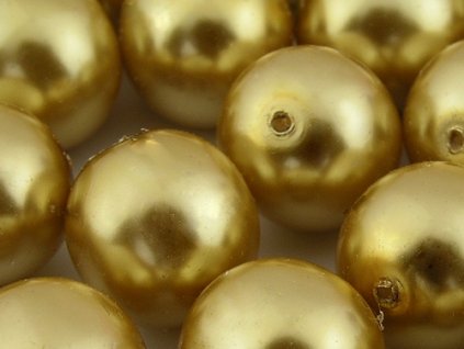 Beads Pearls Gold 12mm