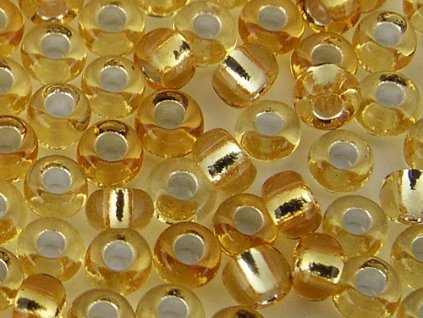 Seed Beads Preciosa No.17020 - Light Topaz - Silver Line - 10/0 12g