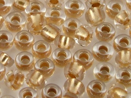 Seed Beads Preciosa No.68283 - Crystal - Gold Line - 10/0 12g