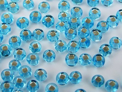 Seed Beads Preciosa No.67000 - Lt. Aquamarine - Silver Line  - 10/0 12g