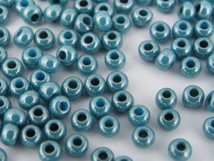 Seed Beads Preciosa No.63025 - Opaque Dark Turquoise Luster 10/0 12g