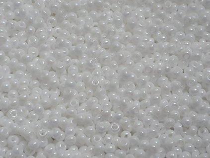 Seed Beads Preciosa No.46205 - Opaque White - Rainbow Luster 10/0 12g