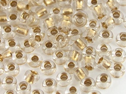 Seed Beads Preciosa No.68106 - Crystal - Gold Line 10/0 12g