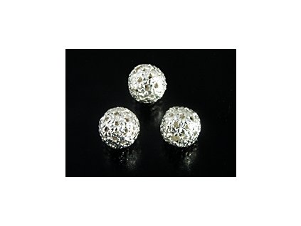 Metal Beads Filigree Round AG 8mm