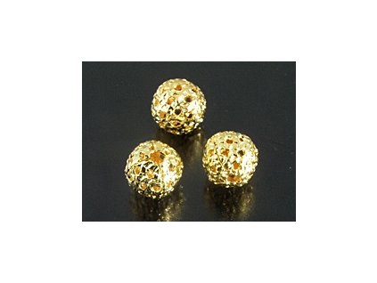 Metal Beads Filigree Round AU 8mm