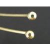 Pin with Ball GPIN01 Gold Plated Silver Ag 925/1000 50mm 1piece