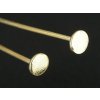 Pin with Round Flat Head GPIN02 Gold Plated Silver Ag 925/1000 35mm 1piece