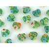 Beads Millefiori H2 Heart Peridot Mix 8x8x4mm - 12pieces