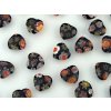 Beads Millefiori H3 Heart Black Mix 8x8x4mm - 12pieces