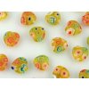 Beads Millefiori H4 Heart Yellow Mix 10x10x4,5mm - 11pieces