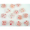 Beads Millefiori S8 Square Red-White 11,5x11,5x4mm - 8pieces