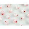 Korálky Millefiori R1 Kulaté Červeno-Bílá 6mm - 18kusů
