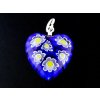 MILLEFIORI CROSS BLUE CRYSTAL-WHITE FLOWER 18x18mm