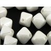 Beads Pressed Bicone - White Chalk - Luster - 6mm