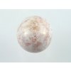 Round Beads White Chalk Red Luster 18mm
