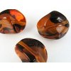 Beads nut E - Topaz Madeira 15x15 mm 6pcs