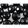 Beads Faceted Rounds with hole 2mm Jet 10mm