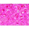 Beads Drops Crystal Pink Silver line 3mm