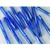 Beads Bugles Sapphire Silver line Twisted 30mm