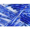 Beads Bugles Sapphire Silver Line Twisted 25mm