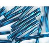 Korálky Trubičky Capri Blue Stříbrná průtah kroucené 25mm