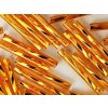 Beads Bugles Orange - Silver Line Twisted 20mm