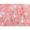 Bugles 2mm - Crystal - Pink line