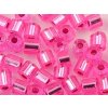 Trubičky 2mm - Růžová - Stříbrná průtah