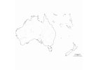 Mapa Austrálie - vodní toky, slepá (50 ks pracovních listů)