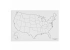 Mapa USA – politická, slepá, 50 listů