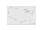 Mapa USA – vodní toky, slepá, 50 listů