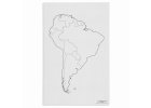 Mapa Jižní Ameriky – politická, slepá, 50 listů