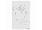 Mapa Severní Ameriky – slepá, 50 listů