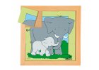 Animals puzzles - Mother and child - elephant (9 pieces)