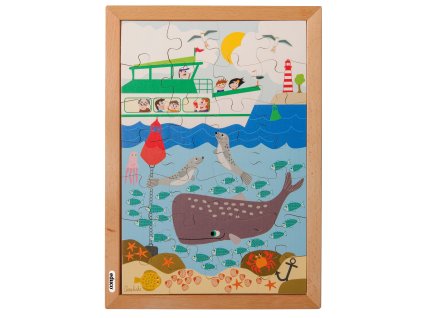 Puzzle Nahoře a pod povrchem - v moři (28 dílků)