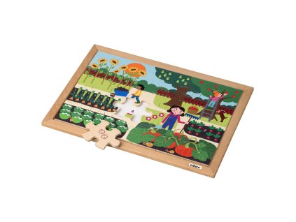 Math puzzle - quantities up to 6 l 24 wooden puzzle pieces l Educo