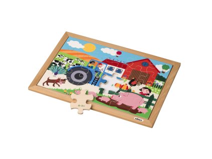 Math puzzle - addition and subtraction up to 6 l 24 wooden puzzle pieces l Educo