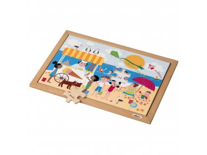 Math puzzle - addition and subtraction up to 12 l 35 wooden puzzle pieces l Educo