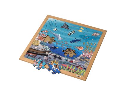 Vocabulary puzzle coral l Wooden puzzles l 49 puzzle pieces l Educo