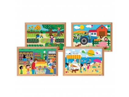 Math puzzles number sense - set of 4 l Wooden puzzles l Educo