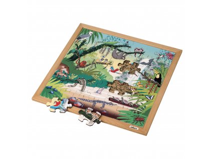 Vocabulary puzzle tropical forest l Wooden puzzles l 49 puzzle pieces l Educo