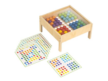 Mosaic table with coloured balls