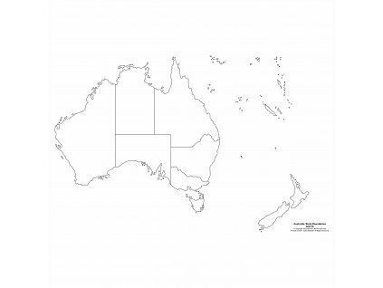 Slepá mapa Austrálie - hranice států