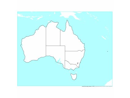 Kontrolní slepá mapa Austrálie