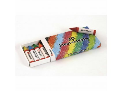Colouring fingers wax crayons box 10 pieces assorted